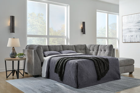 Room perspective with Marleton Gray Sectional and Ottoman