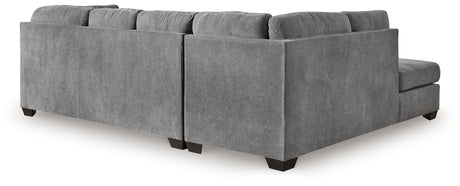 Back view showing Marleton sectional sofa framing