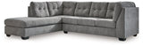 side view of Marleton gray microfiber sectional sofa