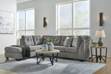 living room view of Marleton sectional sofa with chaise