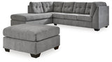 Marleton Gray 2-Piece Sleeper Sectional with Ottoman - image 2