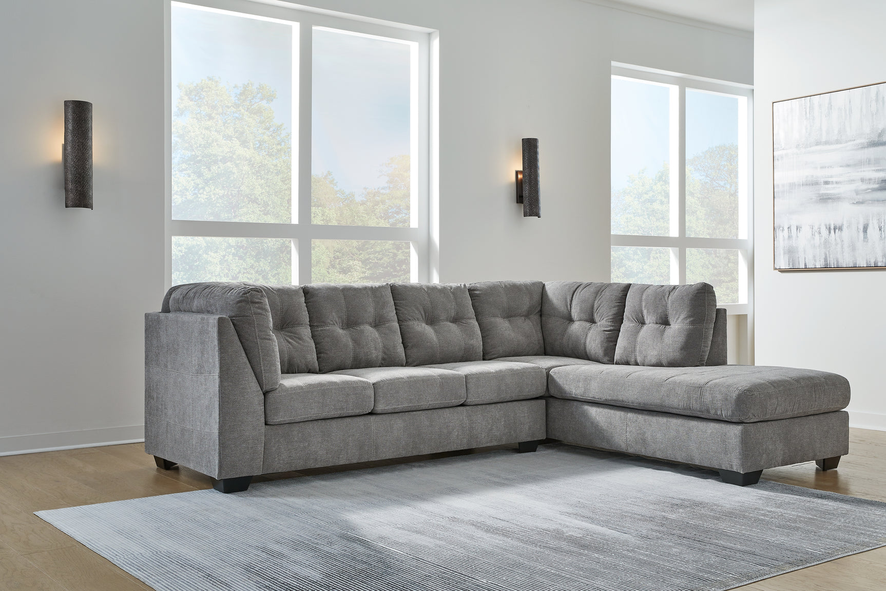 Alternate front view of Marleton 2-Piece Sectional and Ottoman