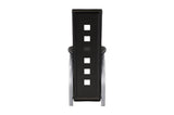 Back view of Sona black faux leather upholstered chair