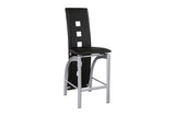 Overall main view of Sona black faux leather upholstered square glass top counter height dining set