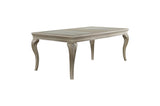 Top view of rectangular dining table surface