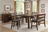 main view of Mantello dark brown faux leather upholstered dining room set