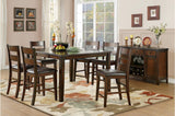 angled room view of Mantello rectangular dining set with chairs and bench