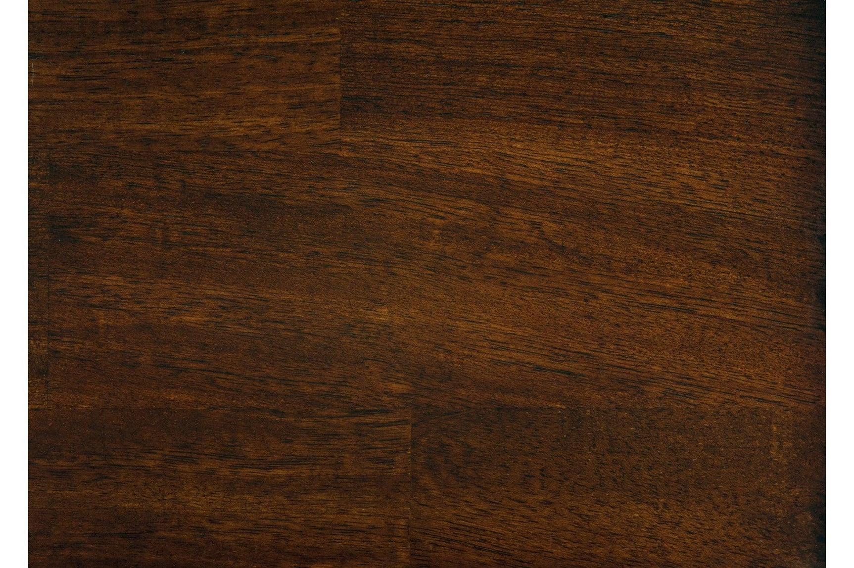 Mantello dining room set with rectangular solid wood table and dark brown faux leather seats