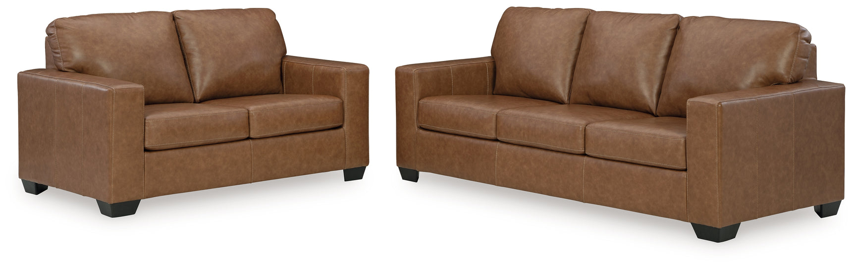 Detail view of Bolsena Caramel Sofa and Loveseat upholstery and design