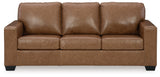 Bolsena caramel leather sofa side view