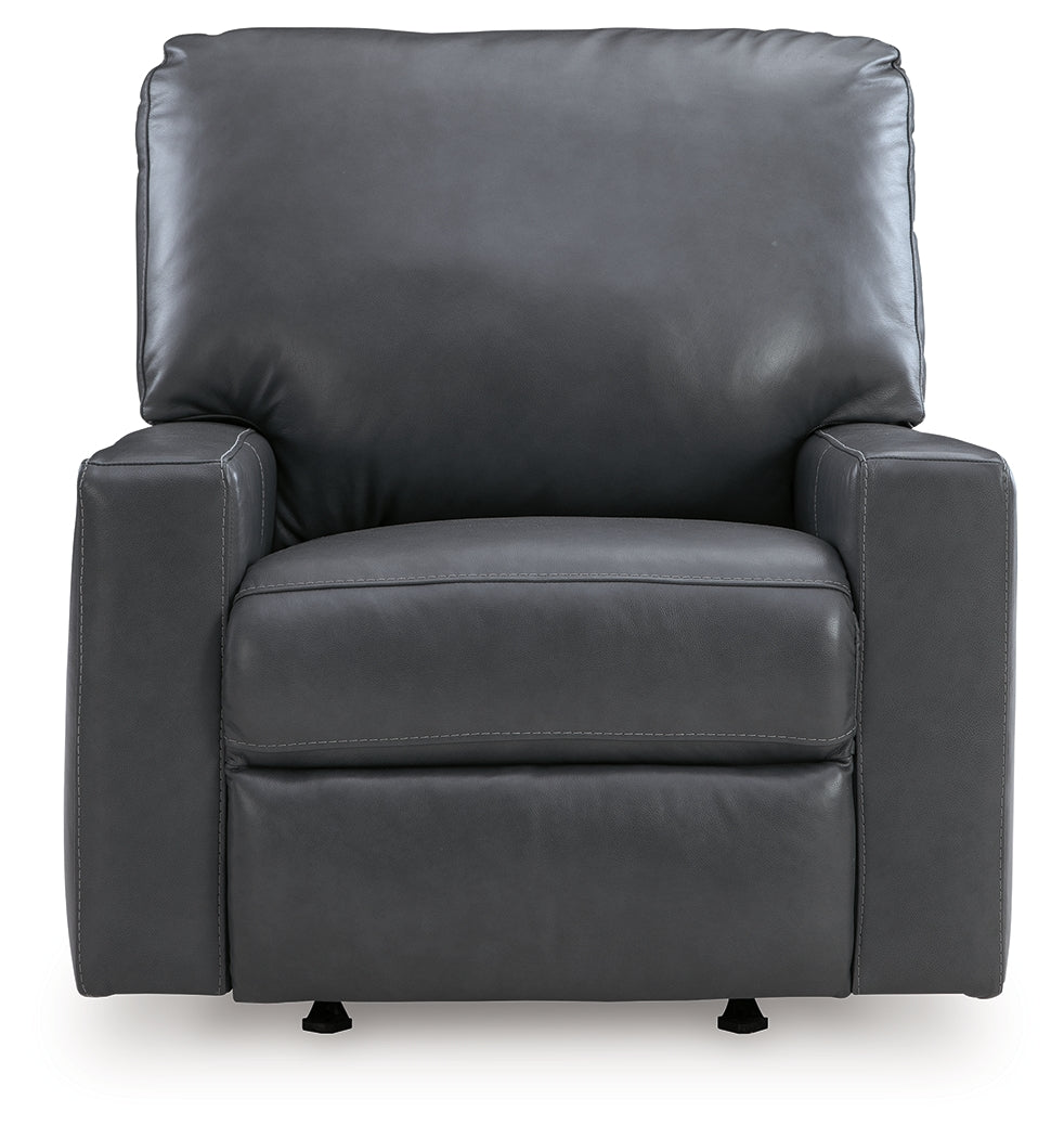 Front angle of Bolsena Admiral Leather Recliner chair