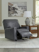 Reclined position from side of Bolsena Admiral Leather Recliner chair