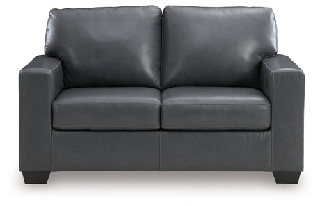 Head on view of Bolsena Admiral loveseat showing cushion details
