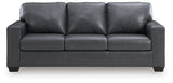 Close-up of jumbo stitch on Bolsena Admiral Leather Sofa
