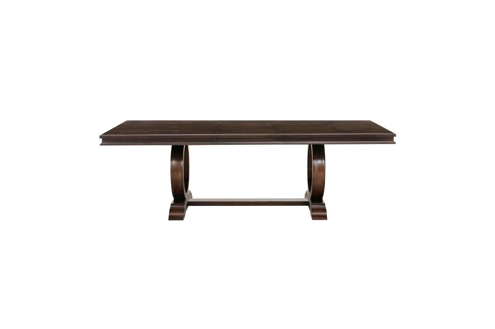 main view of Oratorio Cherry White Fabric Rectangular Dining Room Set dining room furniture