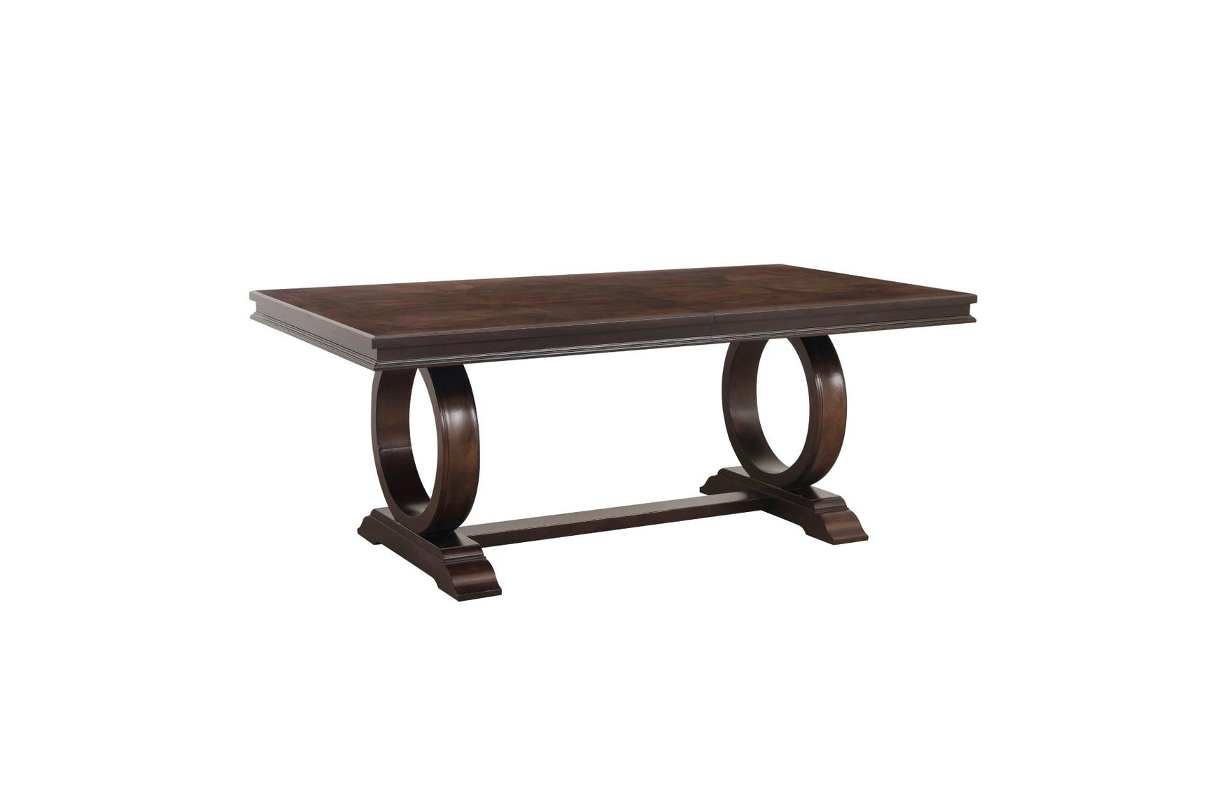 detail view of Oratorio Cherry White Fabric Rectangular Dining Room Set dining room furniture