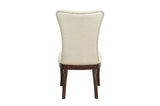 detail view of Oratorio Cherry White Fabric Rectangular Dining Room Set dining room furniture