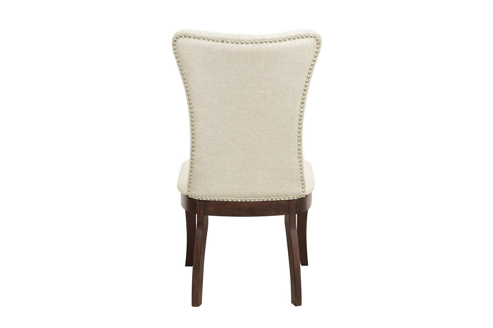 detail view of Oratorio Cherry White Fabric Rectangular Dining Room Set dining room furniture