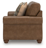 Angle view highlighting loveseat seat and arm design