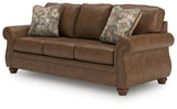 Chasemore Earth Faux Leather Sofa angle view