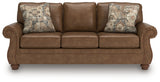 Chasemore Earth Faux Leather Sofa side view