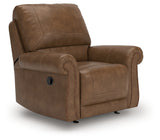 Side view of Chasemore Earth Faux Leather Swivel Glider Recliner