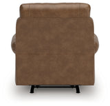 Back view of Chasemore Earth Faux Leather Swivel Glider Recliner