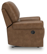 Side view of recliner showing swivel glider features
