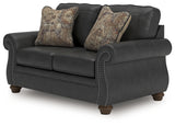 Chasemore Granite Faux Leather Loveseat alternate angle view