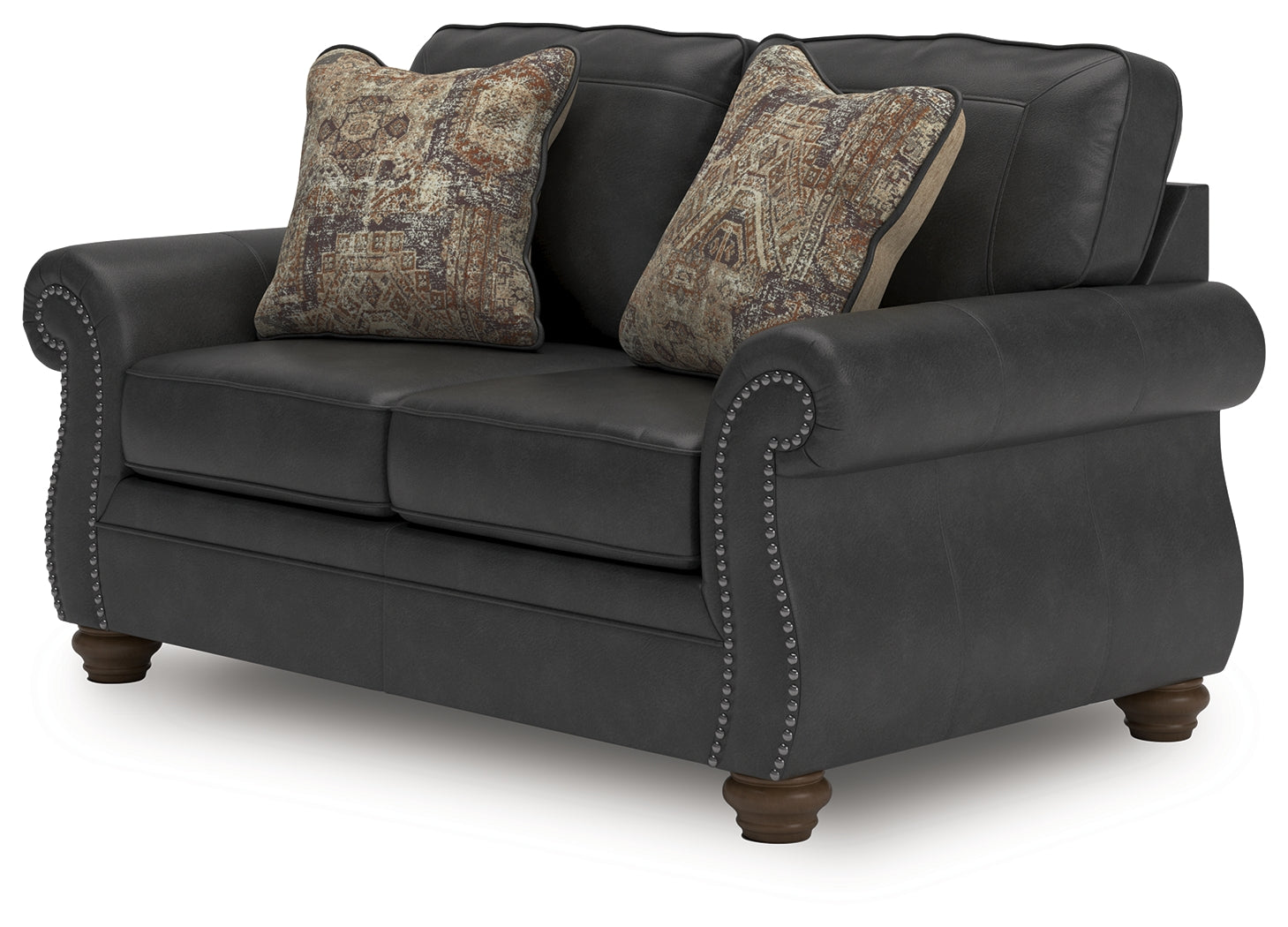 Chasemore Granite Faux Leather Loveseat alternate angle view