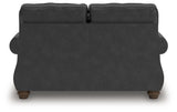 Chasemore Granite Faux Leather Loveseat back view