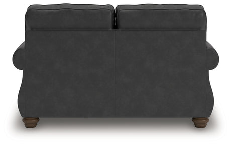 Chasemore Granite Faux Leather Loveseat back view