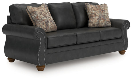 Chasemore Granite Faux Leather Sofa front angle view
