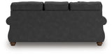 Back view of Chasemore Granite Faux Leather Sofa