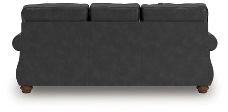 Back view of Chasemore Granite Faux Leather Sofa