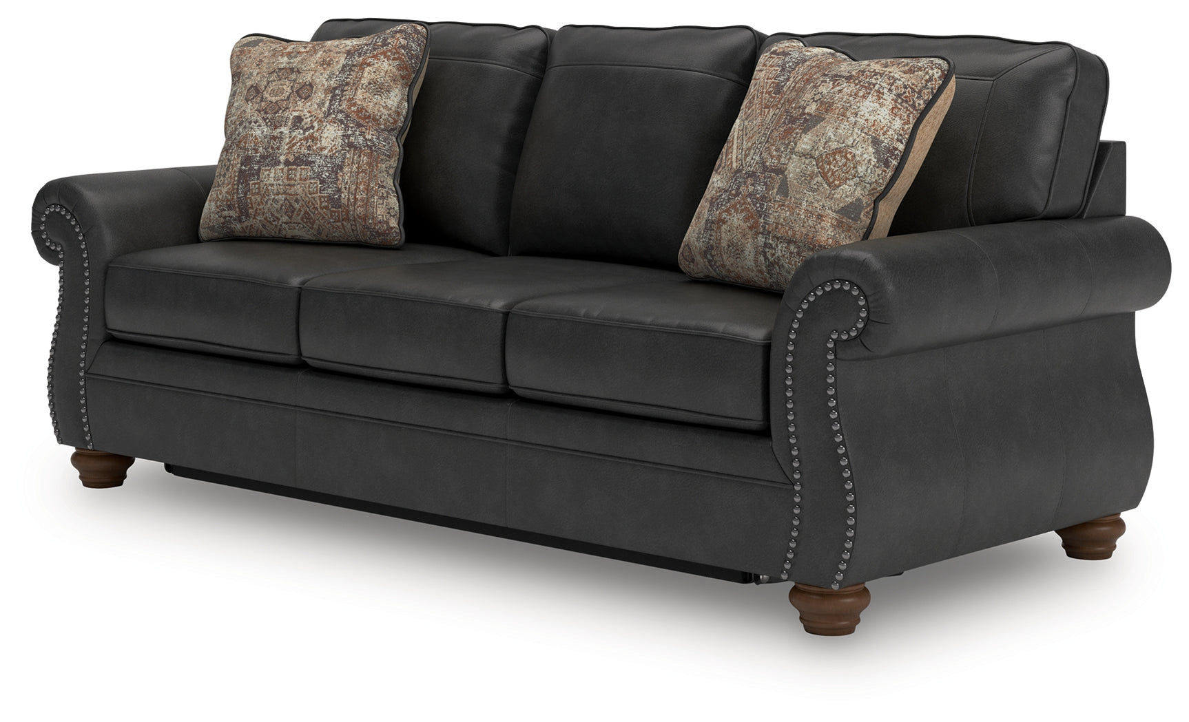 Chasemore Granite faux leather queen sofa sleeper alternate angled view