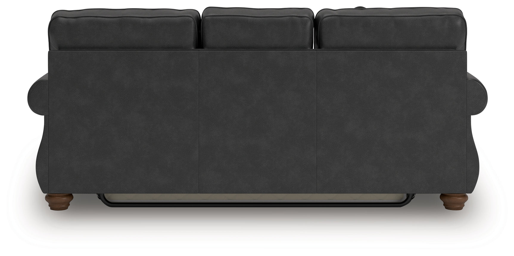 Chasemore Granite faux leather queen sofa sleeper back view