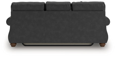 Chasemore Granite faux leather queen sofa sleeper back view