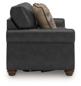 Chasemore Granite faux leather queen sofa sleeper side view
