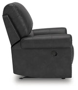 Main side view of Chasemore Granite Faux Leather Swivel Glider Recliner