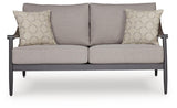 Ocean Gray Outdoor Sofa and Loveseat Set — front view