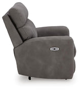 Next-Gen Durapella Slate Microfiber Power Recliner — side view