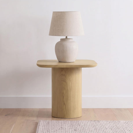 Lester Contemporary Square Wood End Table with Oak Veneer Honey Oak — product image 2