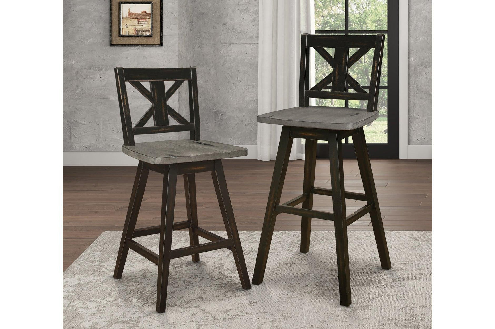 Side view of Amsonia Gray Rectangular Counter Height Dining Set