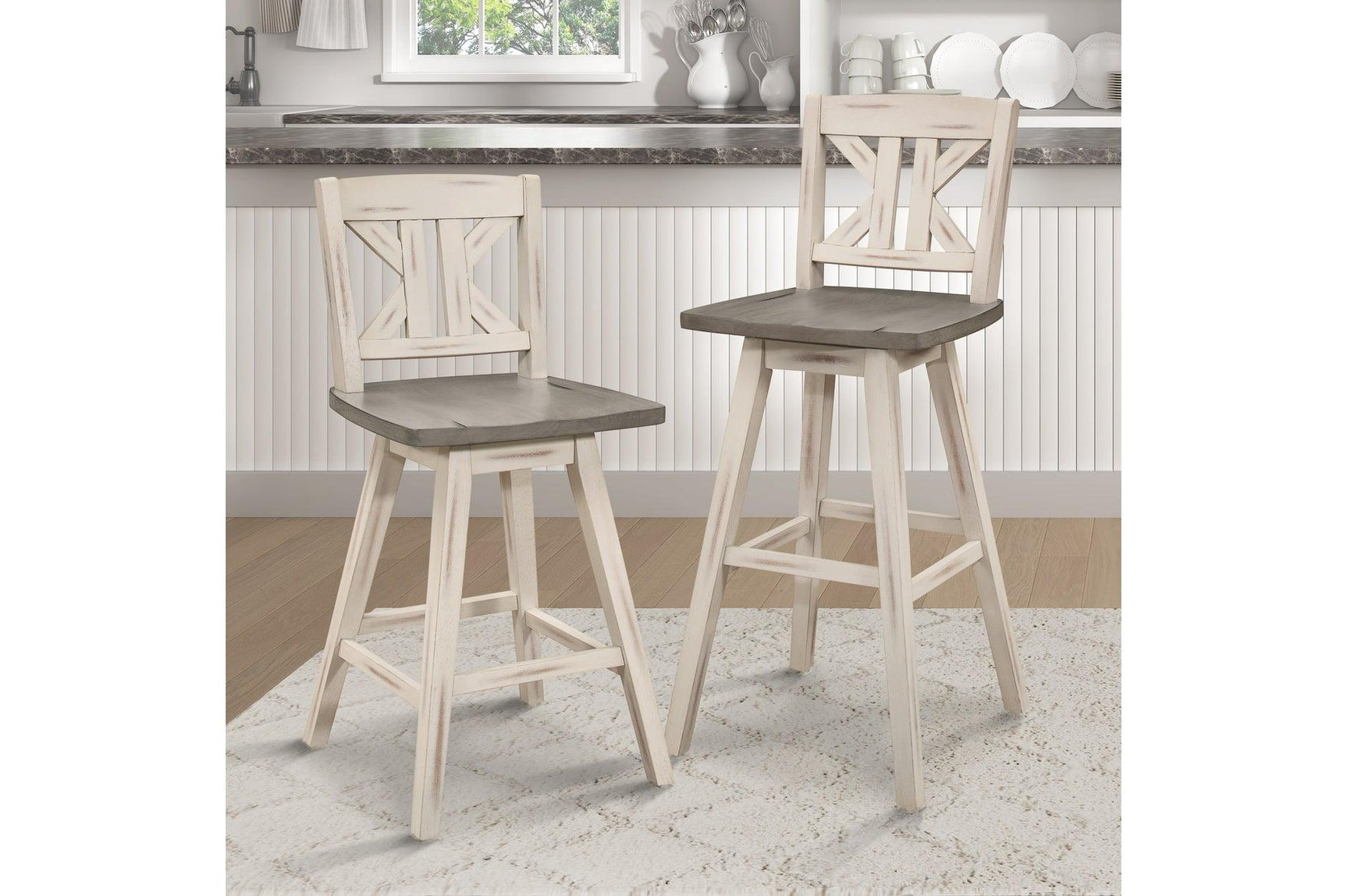 Detail of white sand wood veneer table surface