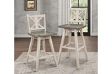 side view of Amsonia White Sand Rectangular Counter Height Set furniture