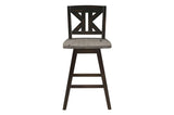 Front view of Amsonia Gray dining set with six swivel chairs