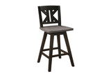 Side view of six chairs around rectangular table