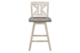 Front view of Amsonia White Sand dining set with chairs