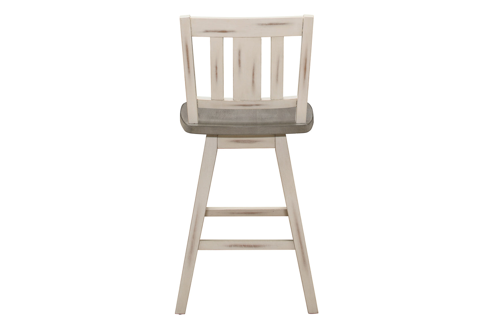 Back detail of Amsonia White Gray Counter Height Dining Set